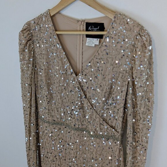 Mac Duggal 10740 Sequin Gown with Embellished Hemlin and Belt - Picture 9 of 16